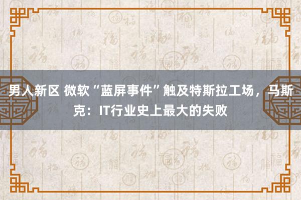 男人新区 微软“蓝屏事件”触及特斯拉工场,马斯克:IT行业史上最大的失败