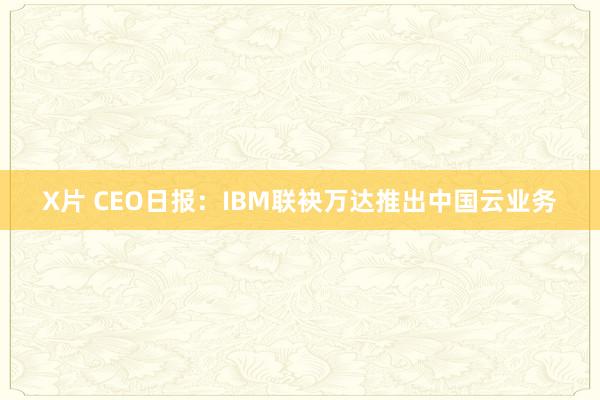 X片 CEO日报：IBM联袂万达推出中国云业务