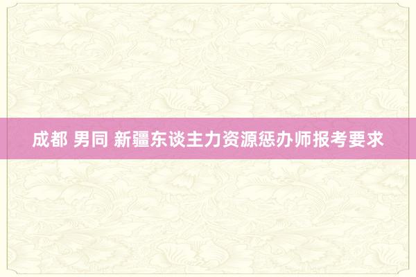 成都 男同 新疆东谈主力资源惩办师报考要求