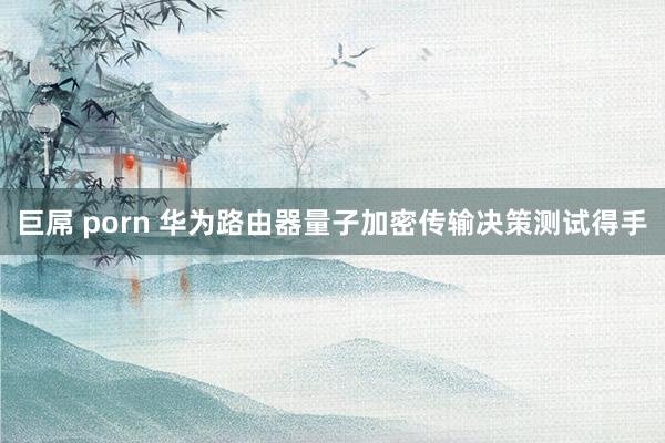 巨屌 porn 华为路由器量子加密传输决策测试得手