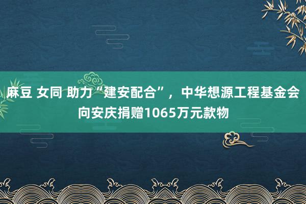 麻豆 女同 助力“建安配合”，中华想源工程基金会向安庆捐赠1065万元款物