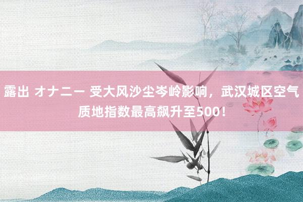 露出 オナニー 受大风沙尘岑岭影响，武汉城区空气质地指数最高飙升至500！