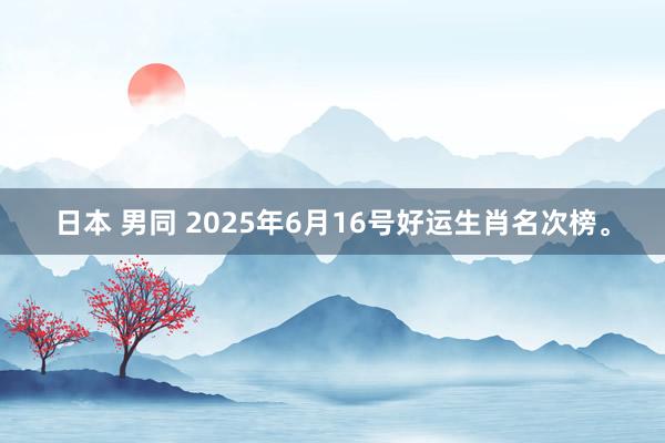 日本 男同 2025年6月16号好运生肖名次榜。
