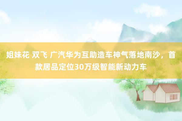 姐妹花 双飞 广汽华为互助造车神气落地南沙，首款居品定位30万级智能新动力车